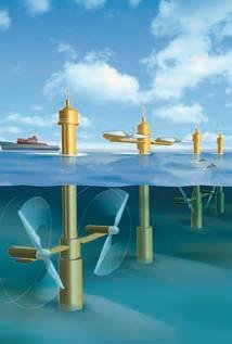Schéma d'hydroliennes