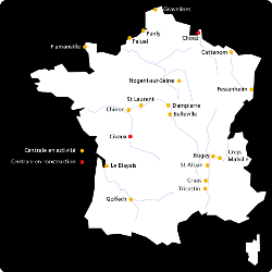 Carte de France des centrales nucléaires